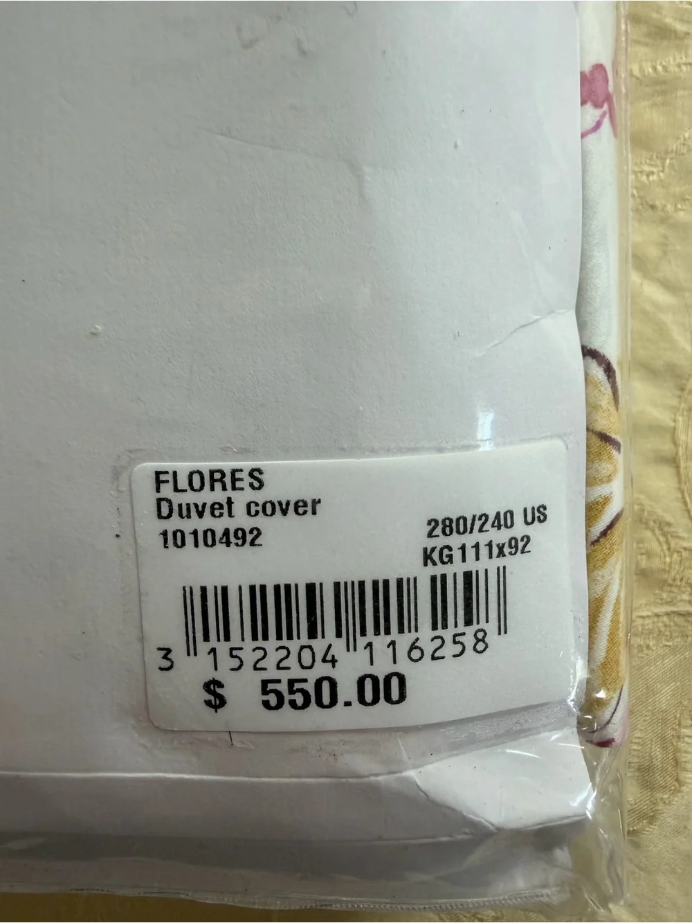 Yves Delorme Flores King Duvet Cover Luxury Floral Bird Print NWT